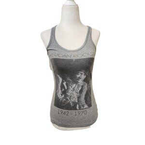 Rock Icons Grey Jimmy Hendrix American Rockstar Racerback Tank Top XS Women's